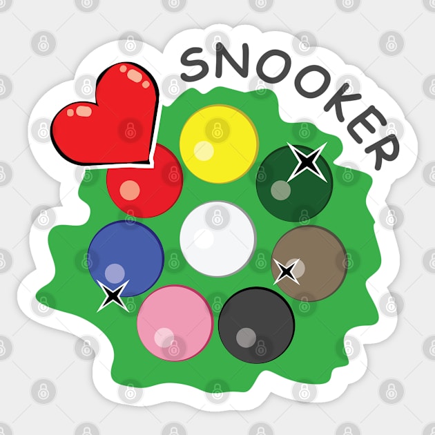 I Love Snooker Sticker by DesignWood-Sport